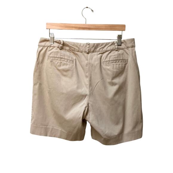 Talbots Classic Bermuda Style High-Rise Cotton Shorts Khaki Size 14 - Picture 2 of 5